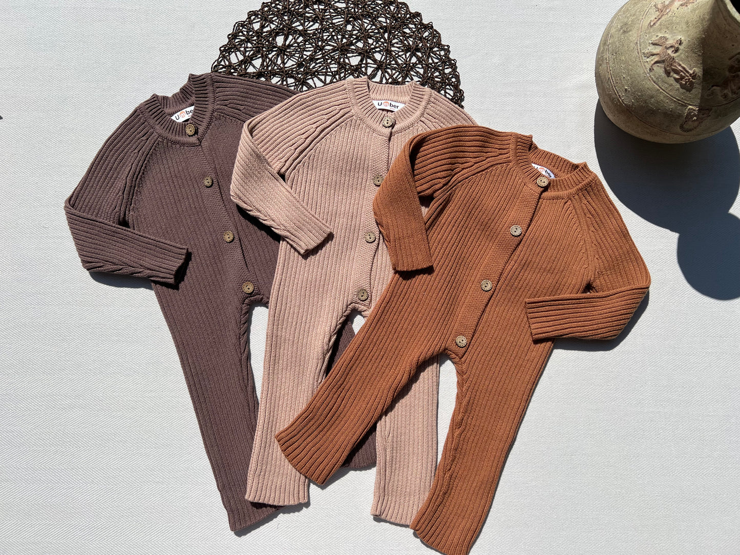 Oliver Ribbed Knit Baby Jumpsuit