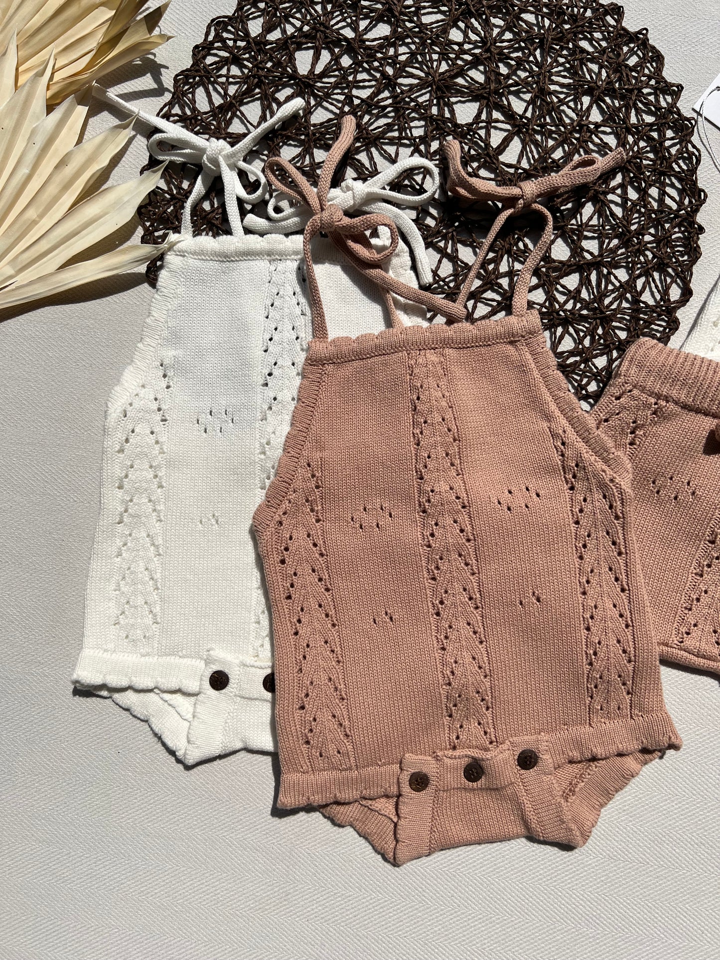 Lyla Knit Baby Romper and Shorts Set