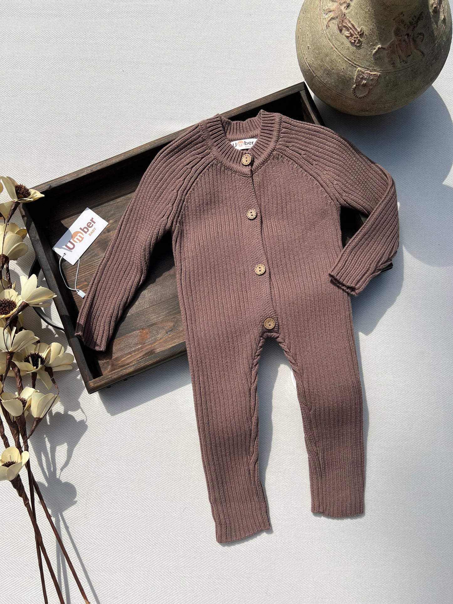 Oliver Ribbed Knit Baby Jumpsuit