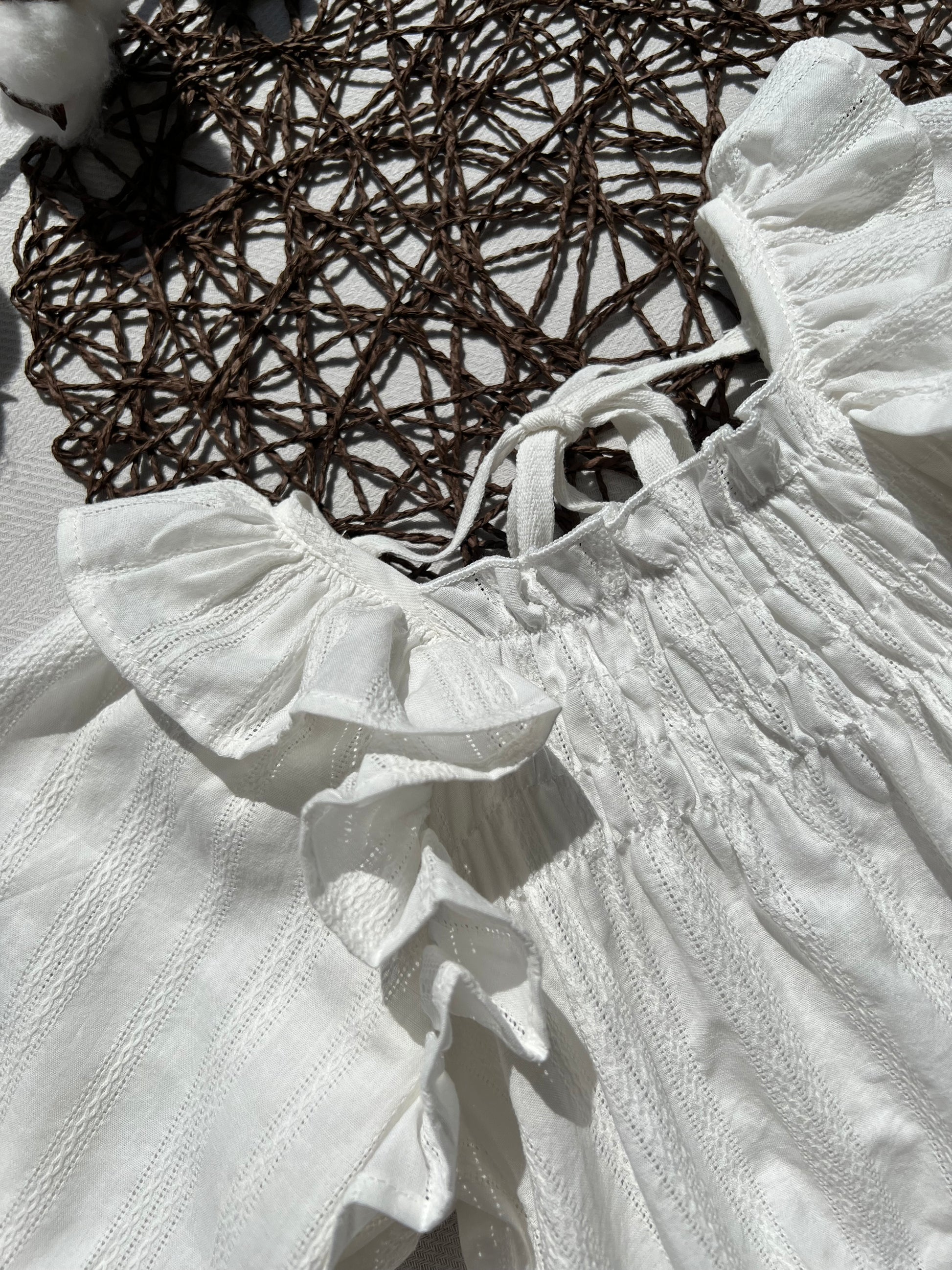 Athena Ruffle Long Sleeve Baby Romper - Main Image