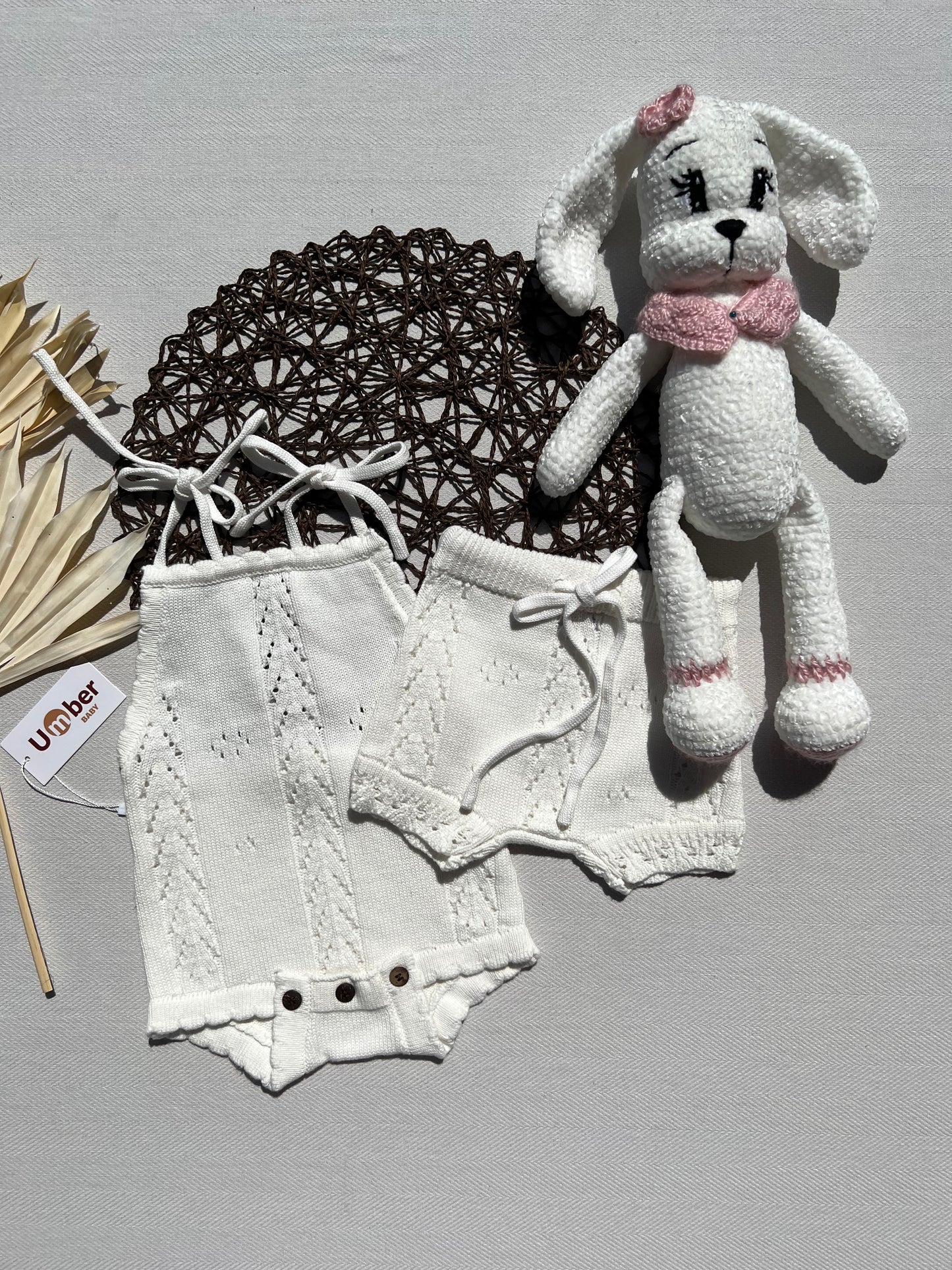 Lyla Knit Baby Romper and Shorts Set