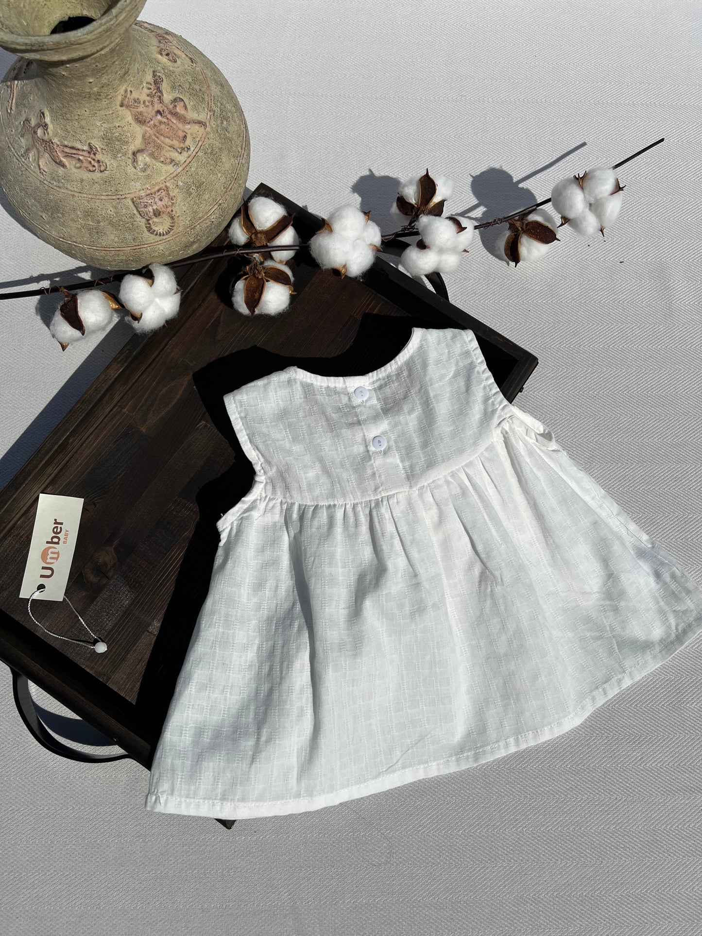 Back of White Baby Dress