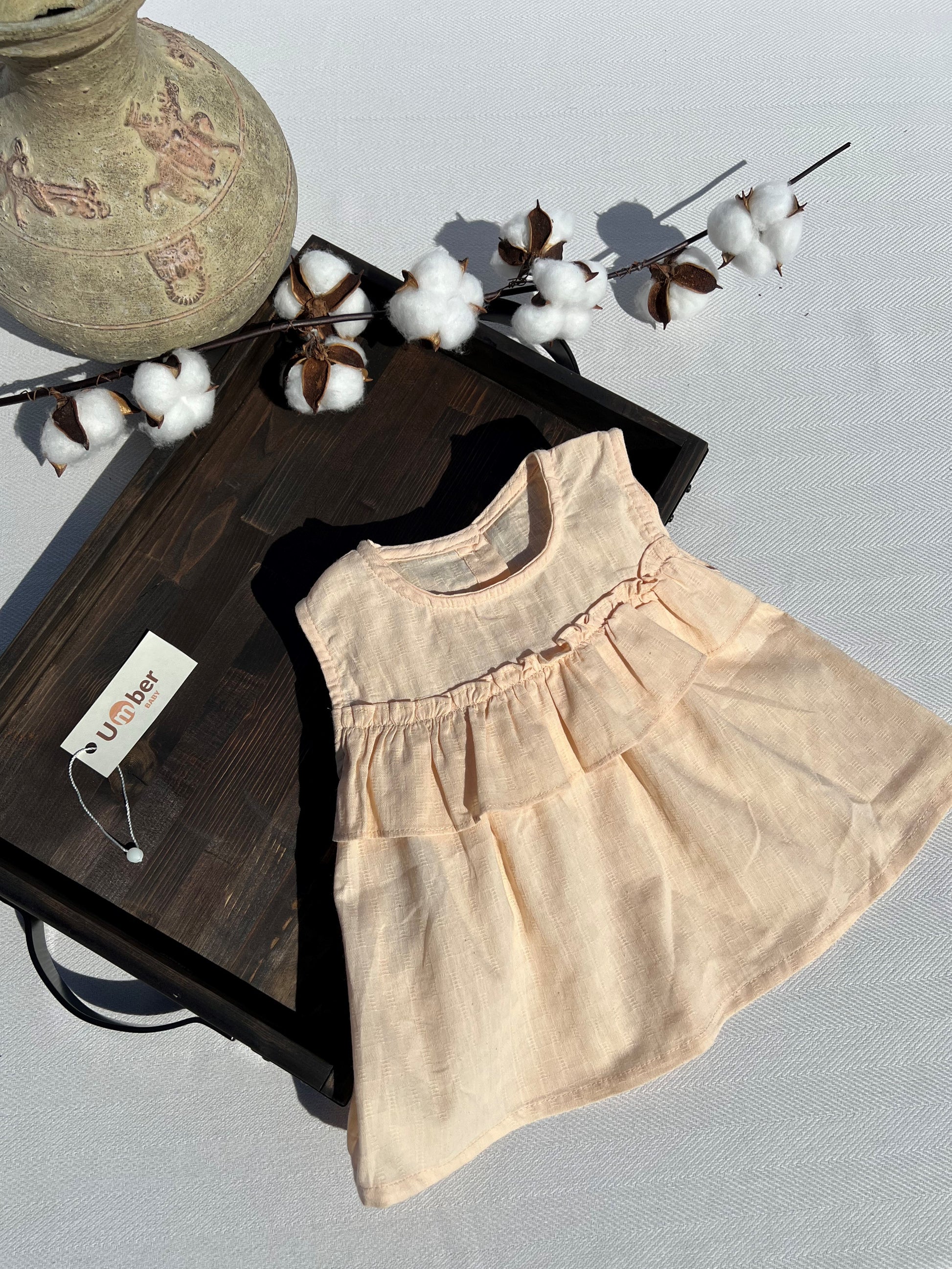 Front of Apricot Baby Dress 